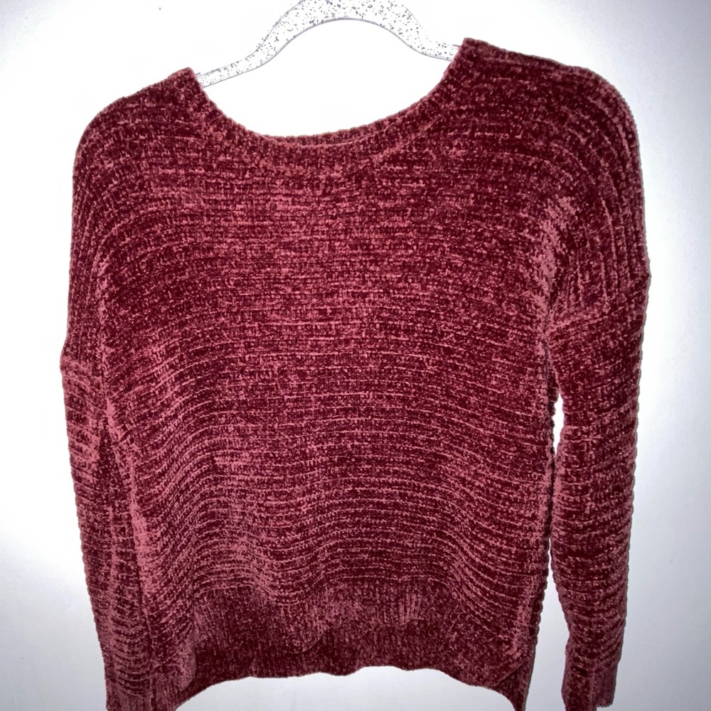Maroon velvet sweater